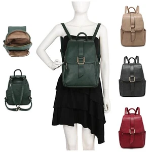 Boutique Imitación Cuero Mujer Cinturón y Hebilla Delantero Mediano Mochila Bolso Trasero - Imagen 1 de 12