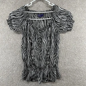 Miley Cyrus Max Azria Women's Size EXG Zebra Print Elastic Waist Top Shirt - Picture 1 of 10