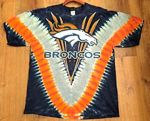 Vintage Denver Broncos Batik doppelseitiges T-Shirt Größe 2XL - Bild 1 von 3