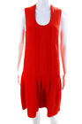 Roberto Cavalli Womens Orange Scoop Neck Sleeveless Shift Dress Size 48