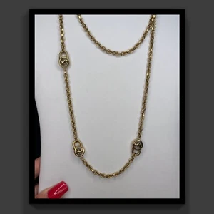 Michael Kors Women's Padlock Rose Gold Chain Logo Necklace - Picture 1 of 7