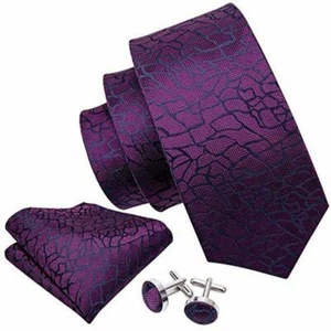 Barry Wang Men Ties Handkerchief Cufflinks - Picture 1 of 1