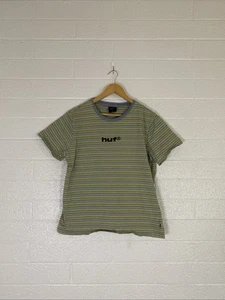Large Green Multi Colored Black Embroidered Skater Grunge Huf T Shirt - Picture 1 of 7