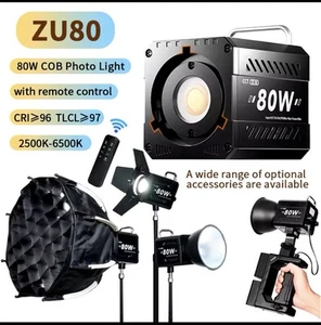 80W LED Video Light w/ Mini Bowens Mount | Dual Color Temp Studio Lighting - Picture 1 of 7