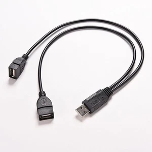USB Y Splitter Cable 2 USB Female to USB Male Converter Cable 35cm Length - Zdjęcie 1 z 11