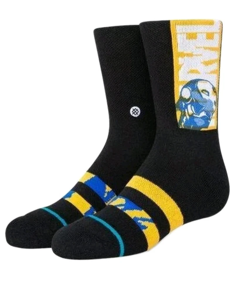 Stance Marvel Iron Man Mark 3 Crew Socks 1 Pair Youth 3-5.5 Black Kids Avengers