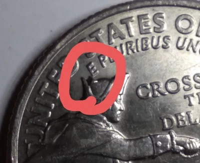 2021-P WASHINGTON QUARTER (ERROR)(DIE CHIP ON HAT)CROSSING THE DELAWARE - Image 1 of 4