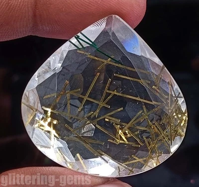 94.10 Ct Certified Golden Rutilated Quartz Pear Cut Natural Loose Gems 5ADX - Image 1 of 4