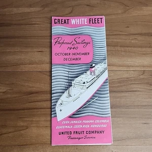 GREAT WHITE FLEET - Proposed Sailings 1940 Brochure / UNITED FRUIT Co. - Picture 1 of 6