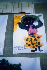 Papua New Guinea Kids Art Woman Head Basket 35mm ORIGINAL PNG Slide CD Photo - Picture 1 of 1