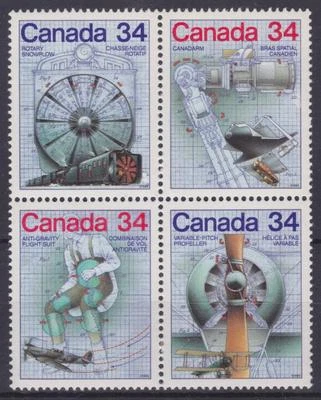 CANADA 1986 #1102a - Science & Tech–1 (se-tenant block of 4) - MNH - Image 1 of 4