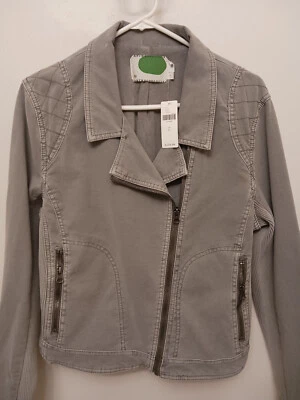 Chaqueta Anthropologie Easy Moto Mujer Nueva con Etiquetas Talla Grande, Gris "polvoriento" Foto 1 de 4
