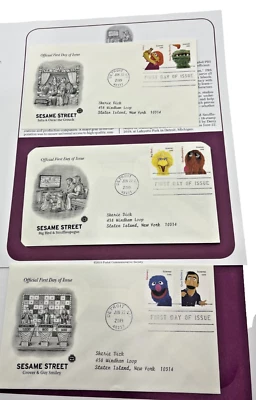 2019 Sesame Street FDC First Day of Issue Envelopes / Stamps with Info Card - Image 1 of 2