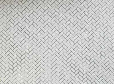 Dollhouse Subway Tile Herringbone White Embossed Glossy Card 1:12 Dark Grout - Image 1 of 3