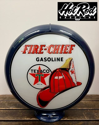 TEXACO FIRE CHIEF Reproduction 13.5" Gas Pump Globe - (Dark Blue Body) - Image 1 of 3