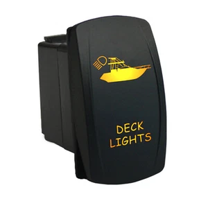 DECK LIGHTS 6M58O Rocker Switch 12V LED orange ON/OFF waterproof SPST marine ... - Imagen 1 de 1