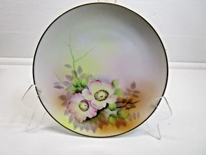 Meito China Mid Century Japanese Hand Painted Multicolor Floral Plate 7 7/8" - Picture 1 of 3