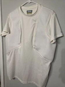 Cabela's Men's Size XL White Tactical Concealed Carry Holster Shirt Short Sleeve - Picture 1 of 12