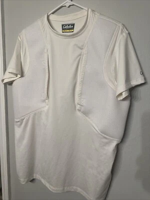 Cabela's Men's Size XL White Tactical Concealed Carry Holster Shirt Short Sleeve - Image 1 of 4