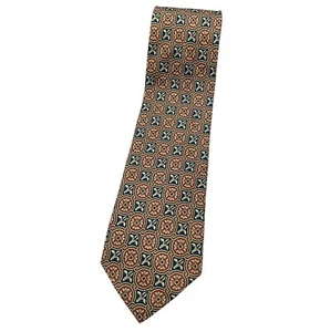HARMONT & BLANE Silk Tie ITALY Blue Red Geometric W:4" EUC - Picture 1 of 5