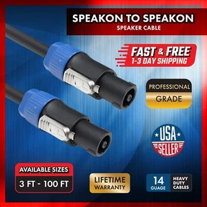 Premium Professional Heavy Duty 14 Gauge SpeakOn to SpeakOn Cable - Picture 1 of 6