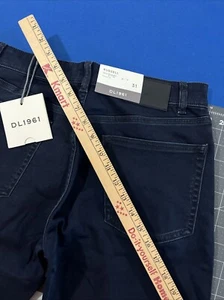 DL1961 Russell Slim Straight Jeans Mens 31x34 Indigo Blue Stretch Denim - New - Picture 1 of 7