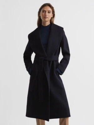 NUEVO ABRIGO REISS Freja Mezcla Lana Azul Marino Oscuro Talla 12 #C3899 Foto 1 de 4