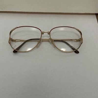 VTG New Europa Gold & Rose Metal Amanda Eyeglass Frames  54-16-130 - Image 1 of 4