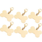  6 Pcs Pet Tag Stainless Steel Dog Tags Blank Puppy Bone Shape Metal