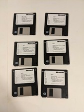 Vintage Microsoft Windows 3.1 Floppy Disk Set Black Lot of 6 Untested AS-IS