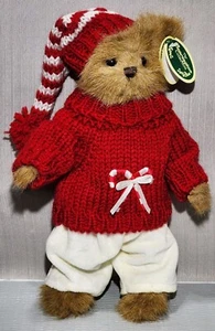 11" Bearington Bears PIP PEPPERMINT #1577 Christmas Bear NEW w/TAGS Red Sweater - Picture 1 of 13