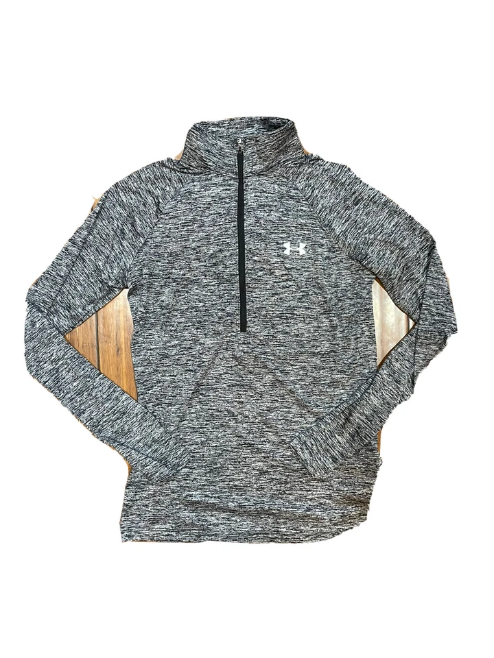 NUEVO Under Armour Heatgear 3/4 Cremallera Brezo Negro Plata XS Foto 1 de 1