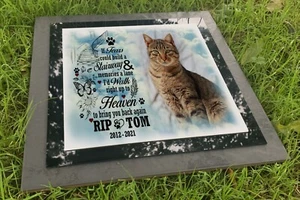 Memorial de tumba de gato grande, marcador de tumba de jardín, lápida personalizada para mascotas. - Imagen 1 de 19