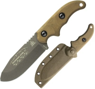 TOPS Wilderness Guide '23 Fixed Knife 4.38" 1095 HC Steel Blade Micarta Handle - Image 1 of 4