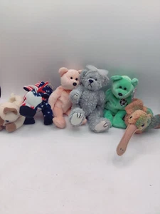 TY Beanie Babys Paket 6 Bären Katzen Vogel - Bild 1 von 11