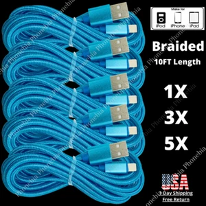 1/3/5Pack Charging Cable Lot 10Ft For iPhone 14 13 12 11 8 7 6 USB Charger Cord - Picture 1 of 11