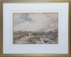 Antigua acuarela firmada artista de Chester Edmund Morison Wimperis Ex - RA c1880 - Imagen 1 de 14