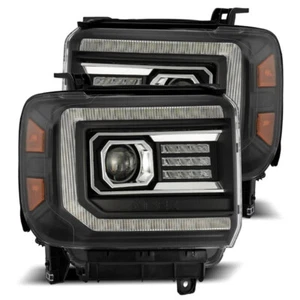 For 14-18 GMC Sierra 1500 2500 3500 Projector Headlights Lamps Halogen Black - Picture 1 of 14