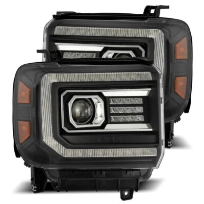 For 14-18 GMC Sierra 1500 2500 3500 Projector Headlights Lamps Halogen Black - Image 1 of 4