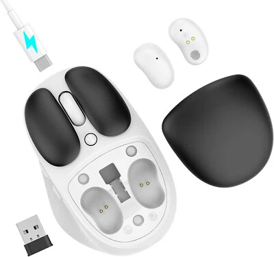 New - TMICE 2-in-1 Wireless Bluetooth Mouse with Earphone Combo - Bluetooth - Image 1 of 4