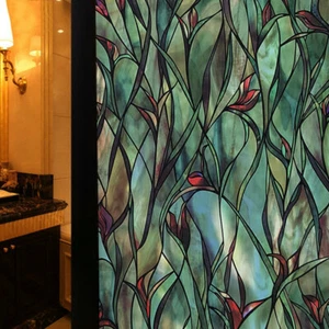 3D Orchid Stained Window Films Static Cling Glass Sticker Privacy Room Adornment - Picture 1 of 10