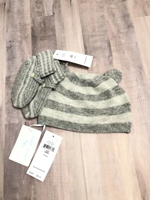 Ralph Lauren Collection ll Gris Rayas HTR Oso Gorro Bebé Tejido Talla 6/9M Foto 1 de 4