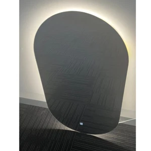 Modern Frameless Oval LED Mirror 50x90cm HD Touch Sensor Lighted Tricolour Décor - Picture 1 of 11