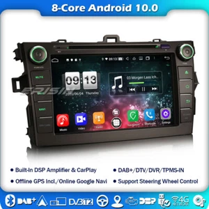 Radio de coche 8 núcleos CarPlay Android 12 Navi DAB+DSP 4G para TOYOTA COROLLA E140 E150 - Imagen 1 de 15