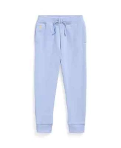Polo Ralph Lauren Terry Jogger Pants Girls 6 Blue Embroidered Logo Drawstring - Picture 1 of 17
