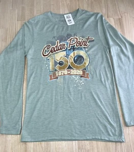 (S) Camiseta Azul Marceloso MANGA LARGA 150 Aniversario CEDAR POINT NUEVA CON ETIQUETAS *Agujero Pequeño - Imagen 1 de 6