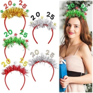 5PCS Christmas Headband Xmas Star Headband 2025 Happy New Year Headband Party He - Picture 1 of 5