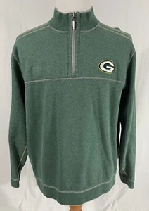 Green Bay Packers Tommy Bahama Men's Green/Gray Reversible Quarter Zip Pullover - Picture 1 of 8