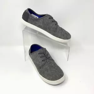 Zapatillas Toms Jóvenes Niños Gris Lona Con Cordones Suelas Blancas, Talla 6 - Imagen 1 de 9
