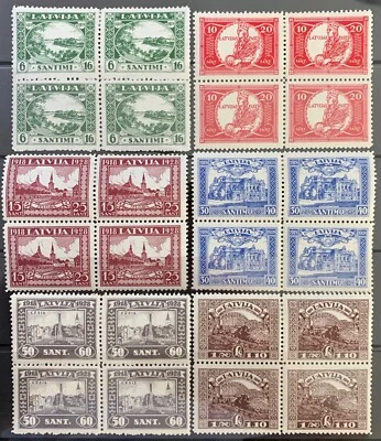 Latvia, Latvija, Sc B34-B39 perf.; Mi 138A-143A MH/* block of four - Image 1 of 2